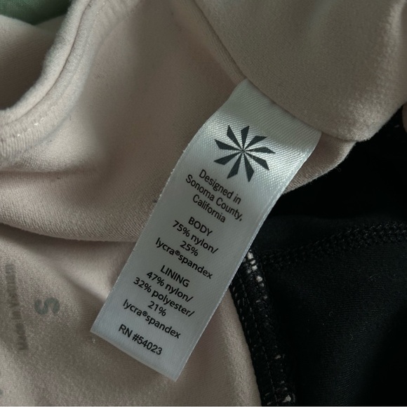 🩷ATHLETA MODBLOCK PINK BLACK SALUTATION TIGHTS LEGGINGS HIGH RISE SIZE SMALL - Picture 8 of 8